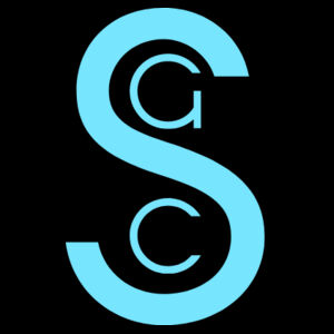 Black Golf Towel, Sky Blue Logo Design